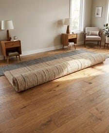 Handloom Wool Area Rug, Textured Linear Pattern, Natural Beige Carpet, Modern Living Room