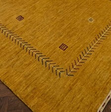 Handloom Wool Rug, Mustard Gold Geometric Carpet, Modern Area Rug, Handmade Wool Floor Rug, Contemporary Living Room Decor