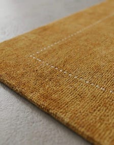 Handloom Golden Yellow Wool Rug, Solid Minimalist Area Rug, Handmade Contemporary Carpet, Modern Neutral Home Decor