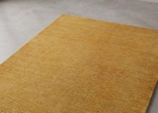 Handloom Golden Yellow Wool Rug, Solid Minimalist Area Rug, Handmade Contemporary Carpet, Modern Neutral Home Decor